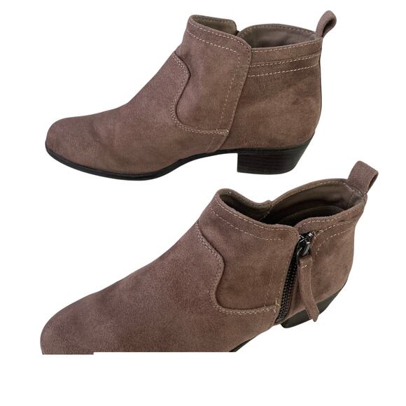 Arizona Women's Garrity Ankle Faux Suede Brown Taupe Zip Up Bootie Size 7 GUC - Picture 11 of 11